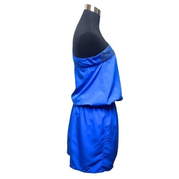 Angie One Shoulder Royal Blue Mini Dress Size Medium - Picture 2 of 16